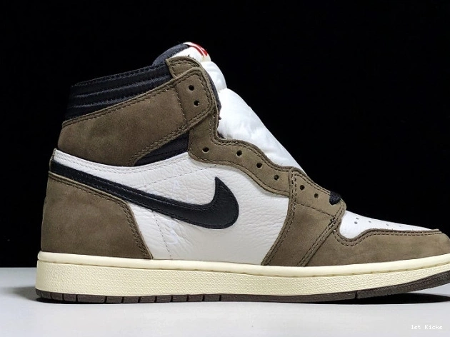 1st Kicks Shoes - High Scott x 100 Air 1 Travis CD4487 Retro Jordan OG 'Mocha' 0630